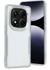 Mey İthalat®  Xiaomi Redmi Note 14 Pro 4G Kılıf Boyi Silikon Kapak - Gümüş