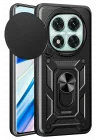 Mey İthalat®  Xiaomi Redmi Note 14 Pro 4G Kılıf Pars Lens Yüzüklü Silikon - Siyah