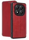 Mey İthalat®  Xiaomi Redmi Note 14 Pro 5G Kılıf Flip Cover - Kırmızı