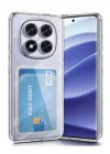 Mey İthalat®   Redmi Note 14 Pro 5G Kılıf Kart Şeffaf Silikon - Şeffaf