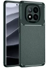 Mey İthalat®   Redmi Note 14 Pro Plus Kılıf Auto Focus Karbon Kapak - Koyu Yeşil