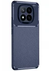 Mey İthalat®   Redmi Note 14 Pro Plus Kılıf Auto Focus Karbon Kapak - Lacivert