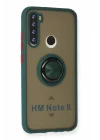 Mey İthalat®  Xiaomi Redmi Note 8 Kılıf Montreal Yüzüklü Silikon Kapak - Yeşil