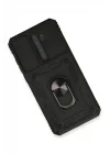 Mey İthalat®  Xiaomi Redmi Note 8 Pro Kılıf Pars Lens Yüzüklü Silikon - Siyah