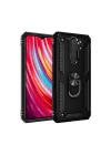 Mey İthalat®  Xiaomi Redmi Note 8 Pro Kılıf Sofya Yüzüklü Silikon Kapak - Siyah