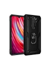 Mey İthalat®  Xiaomi Redmi Note 8 Pro Kılıf Sofya Yüzüklü Silikon Kapak - Siyah