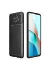 Mey İthalat®  Xiaomi Redmi Note 9 5G Kılıf Auto Focus Karbon Kapak - Siyah