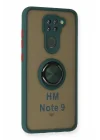 Mey İthalat®  Xiaomi Redmi Note 9 Kılıf Montreal Yüzüklü Silikon Kapak - Yeşil