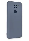 Mey İthalat®  Xiaomi Redmi Note 9 Kılıf Nano içi Kadife Silikon - Gri