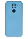 Mey İthalat®  Xiaomi Redmi Note 9 Kılıf Nano içi Kadife Silikon - Mavi