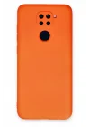 Mey İthalat®  Xiaomi Redmi Note 9 Kılıf Nano içi Kadife Silikon - Turuncu