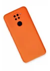 Mey İthalat®  Xiaomi Redmi Note 9 Kılıf Nano içi Kadife Silikon - Turuncu