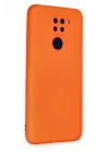 Mey İthalat®  Xiaomi Redmi Note 9 Kılıf Nano içi Kadife Silikon - Turuncu