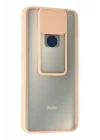 Mey İthalat®  Xiaomi Redmi Note 9 Kılıf Palm Buzlu Kamera Sürgülü Silikon - Pembe