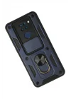 Mey İthalat®   Redmi Note 9 Kılıf Pars Lens Yüzüklü Silikon - Lacivert