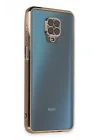 Mey İthalat®  Xiaomi Redmi Note 9 Pro Kılıf  Lensli Silikon - Gold
