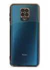 Mey İthalat®  Xiaomi Redmi Note 9 Pro Kılıf  Lensli Silikon - Gold