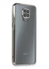 Mey İthalat®  Xiaomi Redmi Note 9 Pro Kılıf  Lensli Silikon - Gümüş