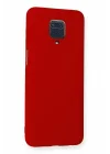 Mey İthalat®  Xiaomi Redmi Note 9 Pro Kılıf Nano içi Kadife Silikon - Kırmızı