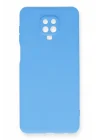 Mey İthalat®  Xiaomi Redmi Note 9 Pro Kılıf Nano içi Kadife Silikon - Mavi