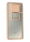Mey İthalat®   Redmi Note 9 Pro Kılıf Palm Buzlu Kamera Sürgülü Silikon - Pembe