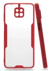 Mey İthalat®   Redmi Note 9S Kılıf Platin Silikon - Kırmızı