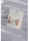 Mey İthalat® XUPİNG Rose Renk Zirkon Taşlı Halka Küpe
