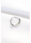 Mey İthalat® Yassı Silver Renk Ayarlanabilir Yüzük