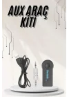 Mey İthalat® Yeni Nesil Bluetooth Aux Araç Kiti Siyah TV Tablet Telefon Araç Araba