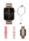 Mey İthalat® Yeni Nesil Kadın Akıllı Saat Rose Gold Android ve İos Uyumlu
