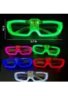 Mey İthalat® Yeşil LED Işıklı Parti Gözlüğü 3 Modlu – Gece Eğlence Gözlüğü
