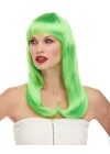 Mey İthalat® Yeşil Renk Uzun Düz Parti Peruğu