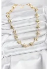 Mey İthalat® Yıldız Model Pirinç Gold Renk Kadın Kolye