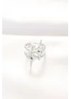Mey İthalat® Yıldız Model Silver Renk Ayarlanabilir Yüzük