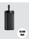 Mey İthalat® Yüksek Kapasiteli 50.000 mAh Powerbank – Type-C, Lightning ve Micro USB Uyumlu, Çoklu Cihaz Şarj Özellikli