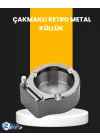 Mey İthalat® Yuvarlak Çakmaklı Küllük Dayanıklı Metal Yapı