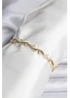 Mey İthalat® Zikzak Model Pirinç Gold Renk Bileklik