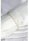 Mey İthalat® Zirkon Taşlı Pirinç Yonca Model Bileklik
