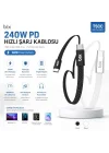 Bix T5CC-BK Siyah 1 Metre 240W Type-C to Type-C Örgülü Hızlı Şarj ve Data Kablosu, 480Mbps 240W Type C Turbo Şarj Kablosu, (Tüm Type C Telefon ve Tabletlerle Uyumludur) (Max 48V 5A)