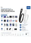 Bix T5CC-BK Siyah 1 Metre 240W Type-C to Type-C Örgülü Hızlı Şarj ve Data Kablosu, 480Mbps 240W Type C Turbo Şarj Kablosu, (Tüm Type C Telefon ve Tabletlerle Uyumludur) (Max 48V 5A)