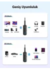 Bluetooth 5.0 Verici 3.5mm Jack ve Dahili Mic Araç Mikrofon Bluetooth Adaptörü ile 2si 1 Arada Alıcı Siyah