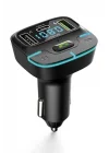 Bluetooth FM Transmitter Araç Kiti, Hızlı Şarj, USB, Type-C, HD Mikrofon, 9914
