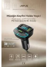 Bluetooth FM Transmitter Araç Kiti, Hızlı Şarj, USB, Type-C, HD Mikrofon, 9914