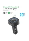 Bluetooth FM Transmitter USB Destekli Araç Şarjı