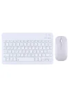 Bluetooth Ios Ipad Android Windows Uyumlu Klavye Mouse Seti - Sessiz - Şarjlı - Combo - Ultra İnce - Türkçe - Kablosuz Beyaz