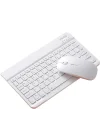 Bluetooth Ios Ipad Android Windows Uyumlu Klavye Mouse Seti - Sessiz - Şarjlı - Combo - Ultra İnce - Türkçe - Kablosuz Beyaz
