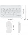Bluetooth Ios Ipad Android Windows Uyumlu Klavye Mouse Seti - Sessiz - Şarjlı - Combo - Ultra İnce - Türkçe - Kablosuz Beyaz