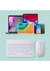 Bluetooth Ios Ipad Android Windows Uyumlu Klavye Mouse Seti - Sessiz - Şarjlı - Combo - Ultra İnce - Türkçe - Kablosuz Beyaz