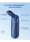 Boost Yalıtımlı Paslanmaz Çelik Akıllı Su Şişesi, 32 oz Bluetooth Akıllı İzleyici ve İçki Hatırlatma (Mavi)