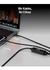 BoostCharge Pro 2’si 1 Arada 140 W USB-C - USB-C Şarj Kablosu, Örgülü Çift Şarj Kablosu, Akıllı Güç Paylaşımı ile Hızlı Şarj, MacBook, iPhone, iPad, Samsung, Pixel ve Daha Fazlası İçin, Siyah